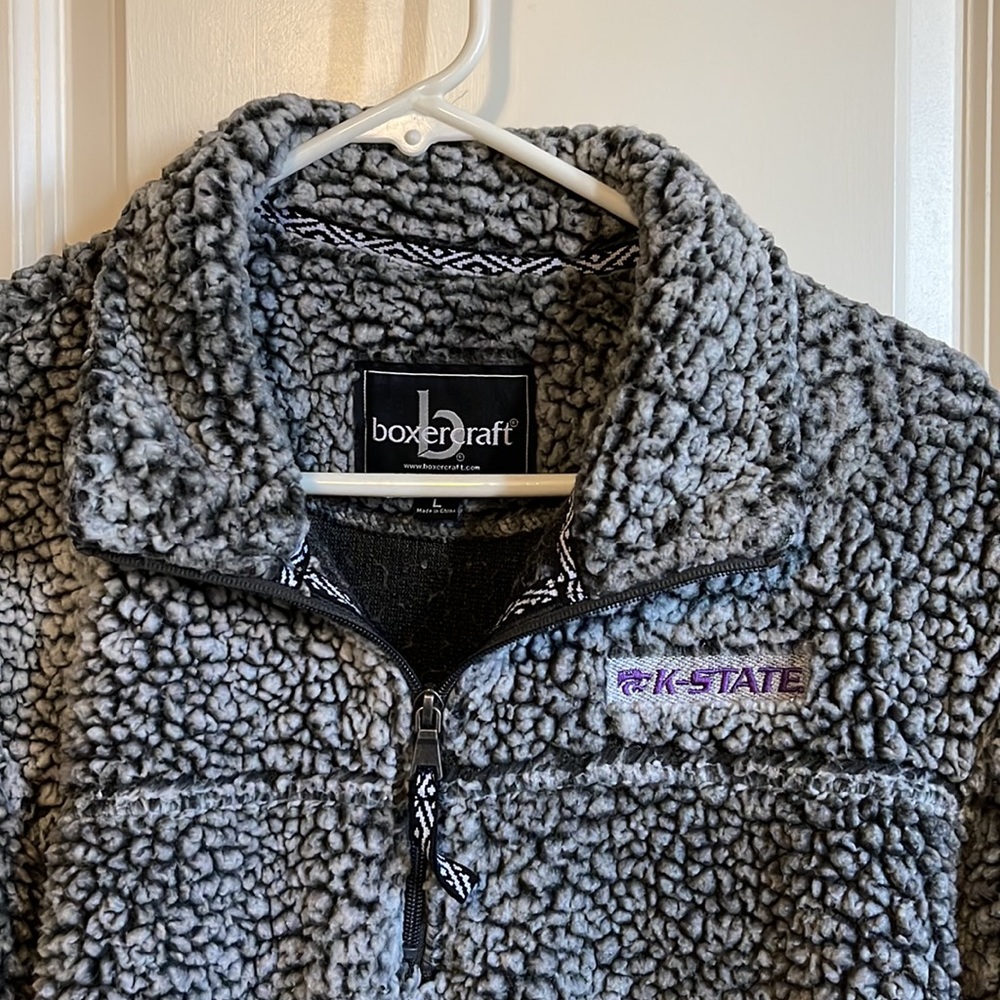 Fuzzy K-State quarter zip, size large! - Picture 2 of 5
